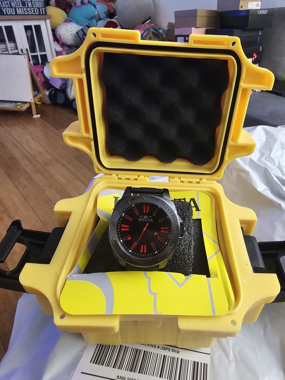 Invicta Men's Black Watch with Red Dial - Rugged Sport Style